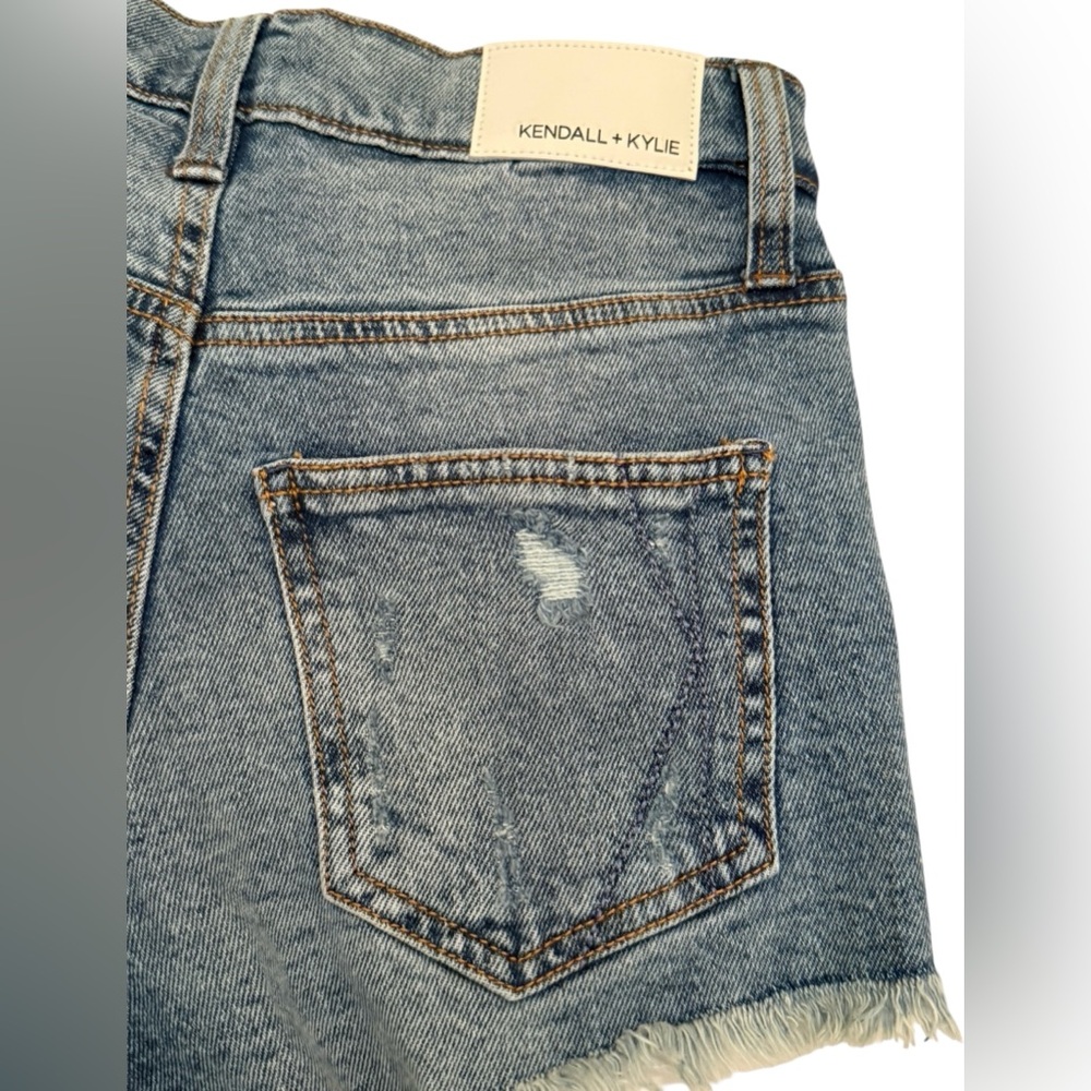 Kendall & Kylie Distressed Blue Jean Shorts - Picture 16 of 16